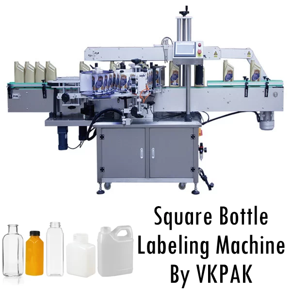 Négyzet alakú palack címkéző gép